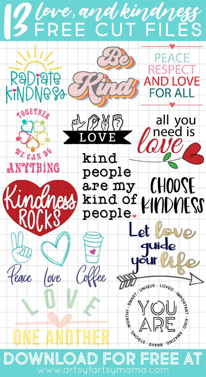 13 FREE Love & Kindness Cut Files