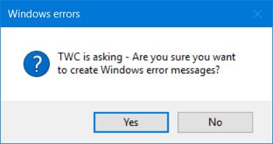 Creador de mensajes de error de Windows