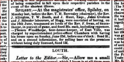 Jabez Graham - Lincolnshire Chronicle article - 1850