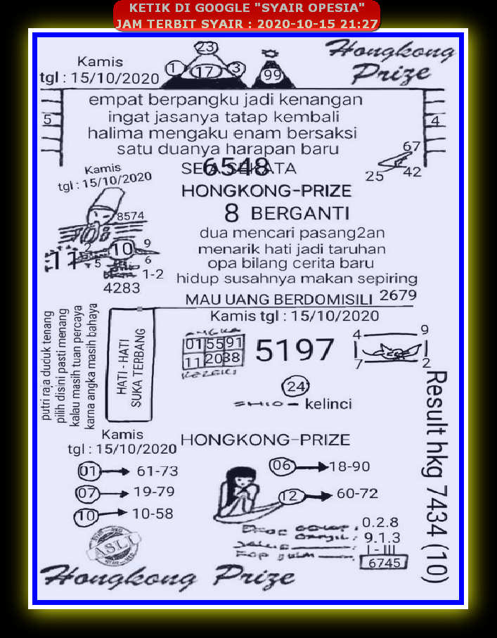 1 New Message Kode Syair Hongkong 15 Oktober 2020 Forum Syair Togel Hongkong Singapura Sydney