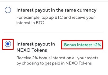 Interest Payout Swap to Nexo Token Interest Payout Swap to Nexo Token