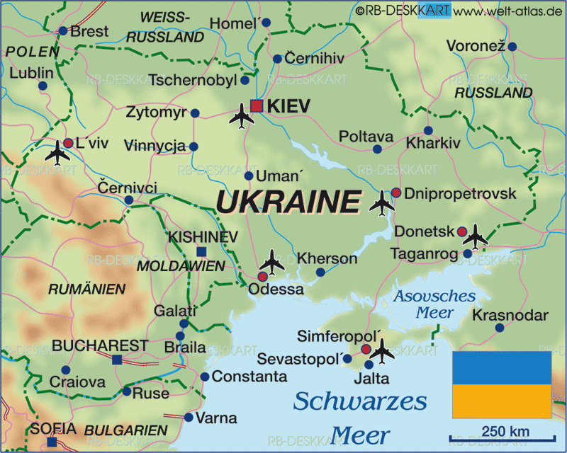 Karte Ukraine Russland