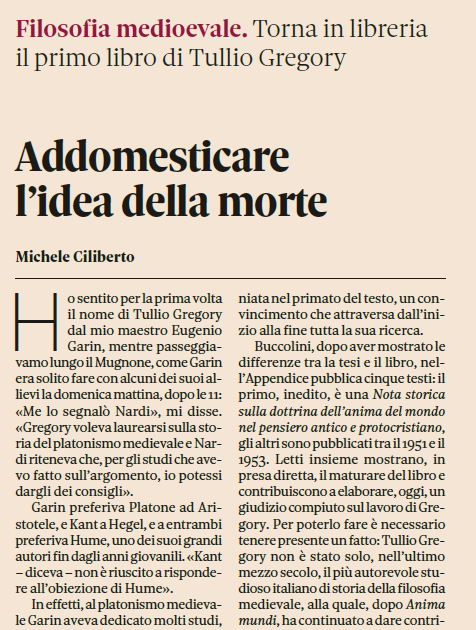 materialismo storico Torna il libro di Tullio Gregory su Guglielmo di
