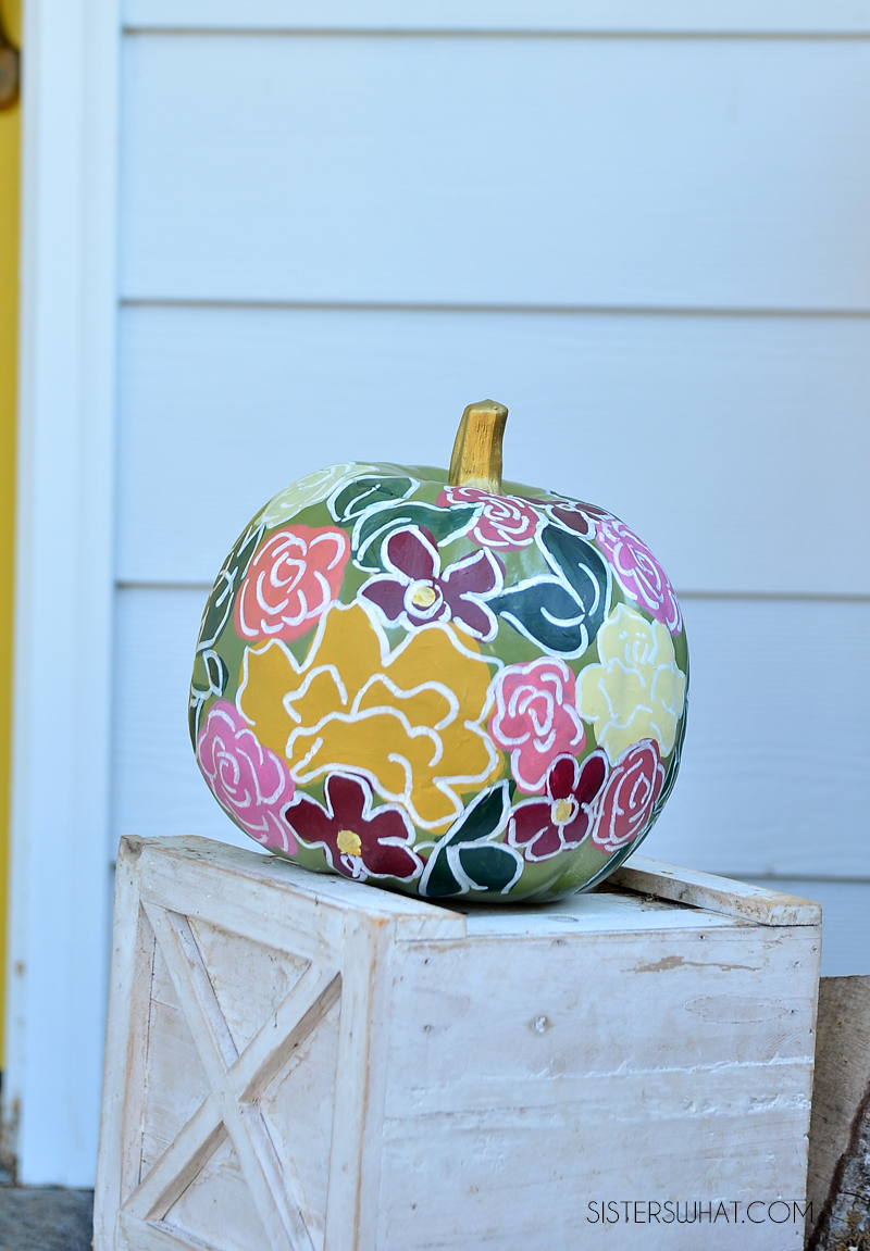 How to Paint Modern Flowers on Pumpkins Sisters, What!
