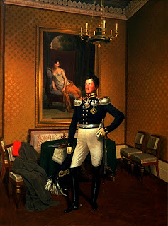 Prince Augustus of Prussia by Franz Krüger, 1817. The Prince stands before the portrait of Madame Récamier.