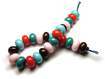 Lampwork glass spacer beads