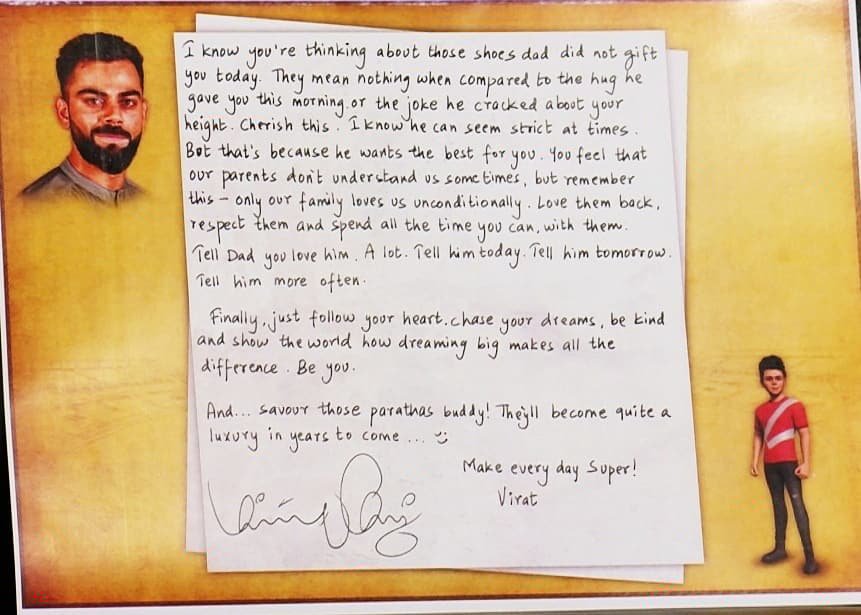 virat kohli emotional letter virat kohli birthday emotional letter