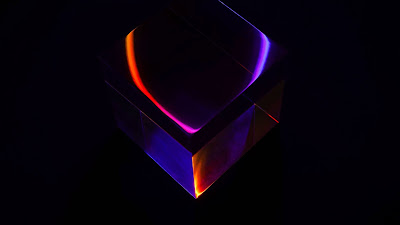 Free Cube, Neon, Reflection, Glare, Dark wallpaper