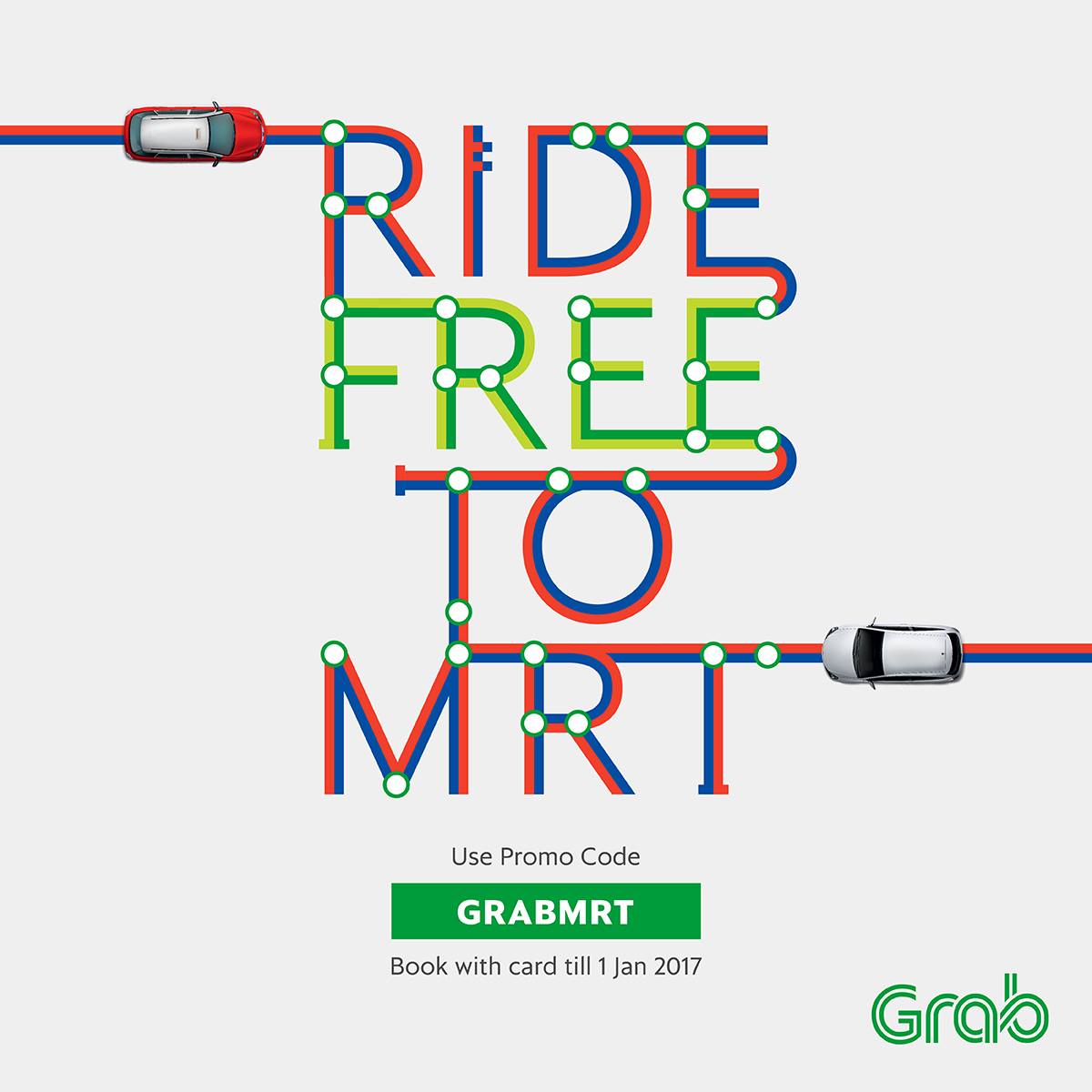 Grab Promo Code RM8 Off 5 Rides to/from MRT Stations (Credit/Debit Card