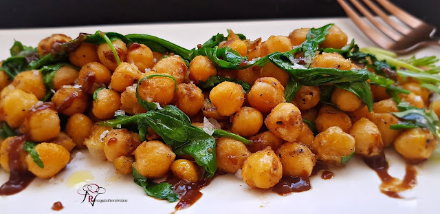 Garbanzos salteados con rúcula al Jerez