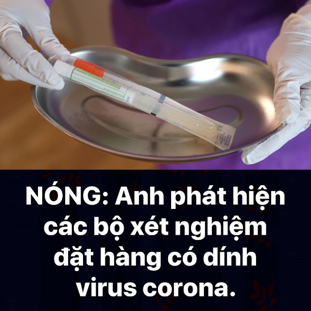 Nóng: Anh phát hiện các bộ xét nghiệm đặt hàng có dính virus Corona