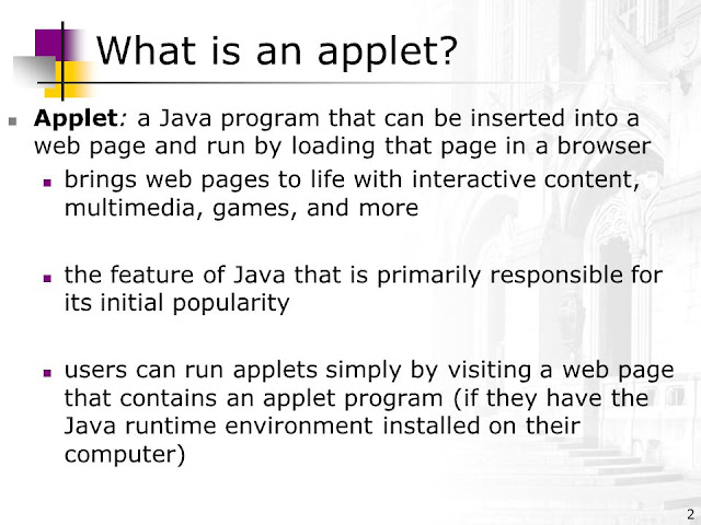 What is Java appletما هو تطبيق جافا ابلايت ؟