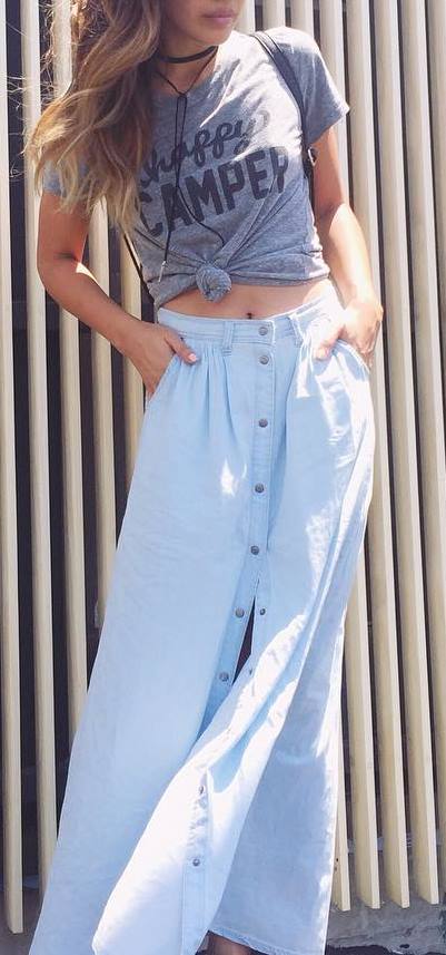 streets style addict: crop top + maxi skirt