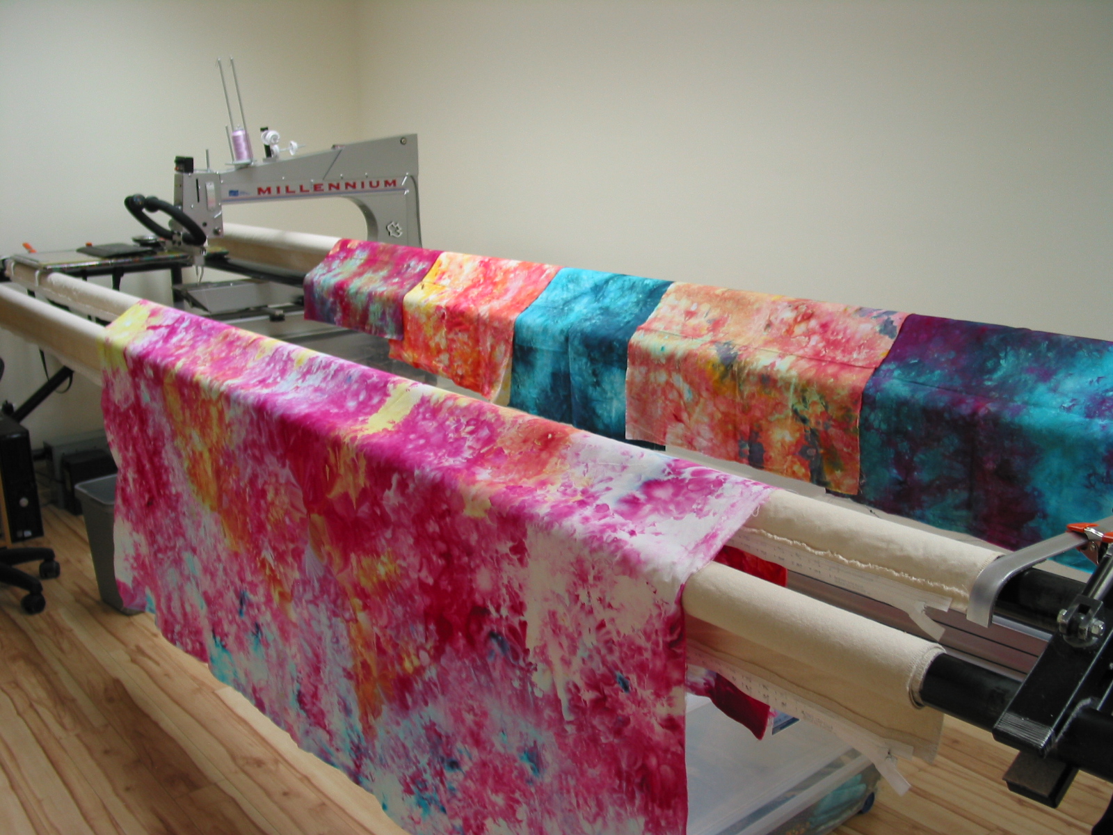 Eileen's Longarm Quilting Ice Dyed fabrics