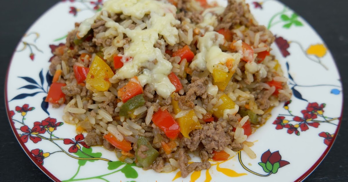 Genuss - immer &amp; überall: Überbackene Paprika-Hackpfanne mit Reis