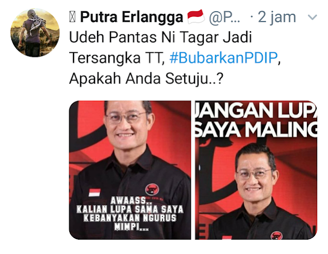 Hastag #BubarkanPDIP Trending di Twitter, Netizen Seret Kasus Harun Masiku dan Juliari Hastag #BubarkanPDIP Trending di Twitter, Netizen Seret Kasus Harun Masiku dan Juliari