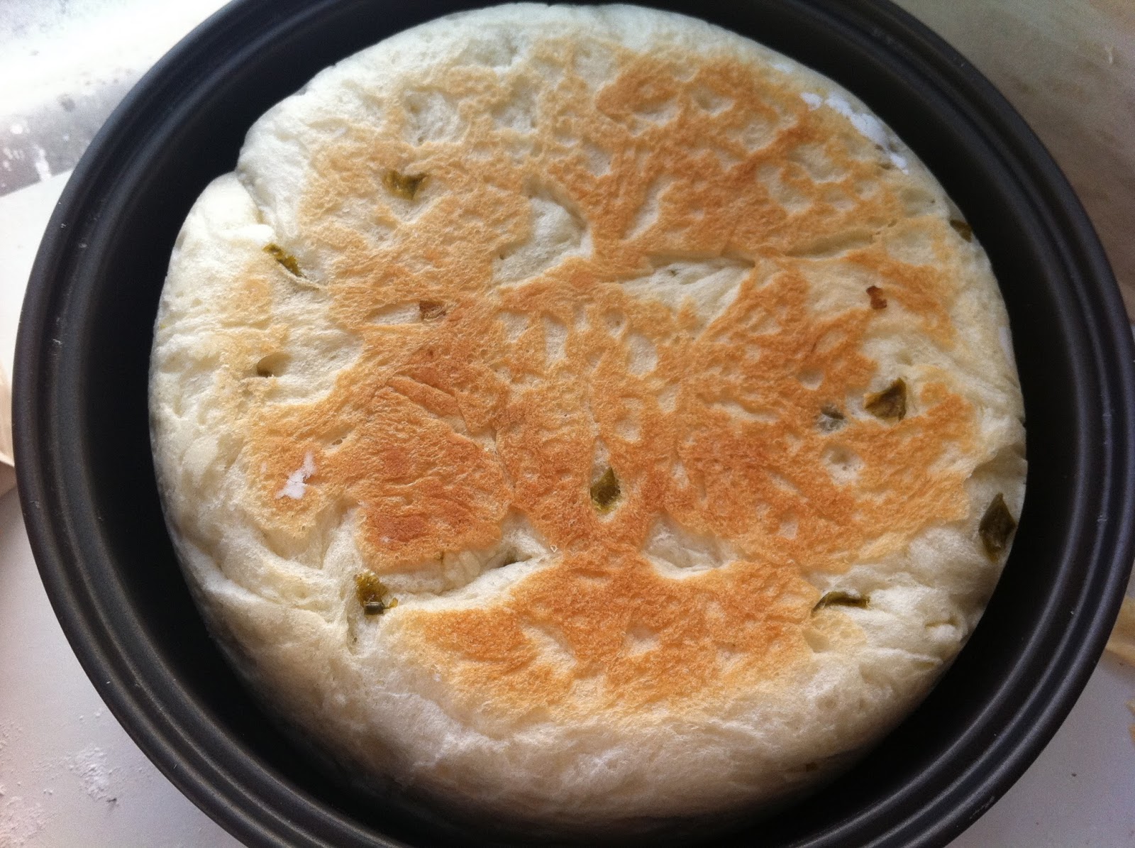 Knifing Forking Spooning Jalapeno Bread in a Rice Cooker