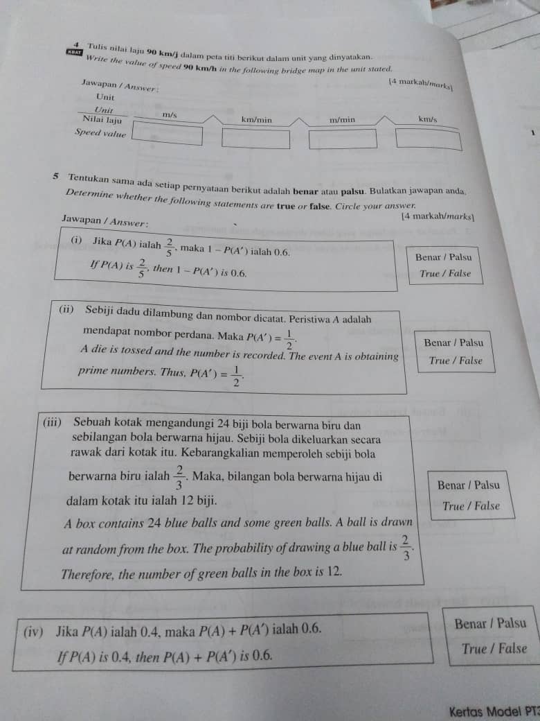 Contoh Soalan Matematik Format Baru Upsr 2019 - Mainan Anak