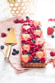 Recette de la tarte à la pannacotta et aux fruits rouges