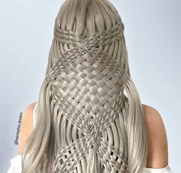 Milena Diekmann creates Intricate hairstyles that resemble macrame