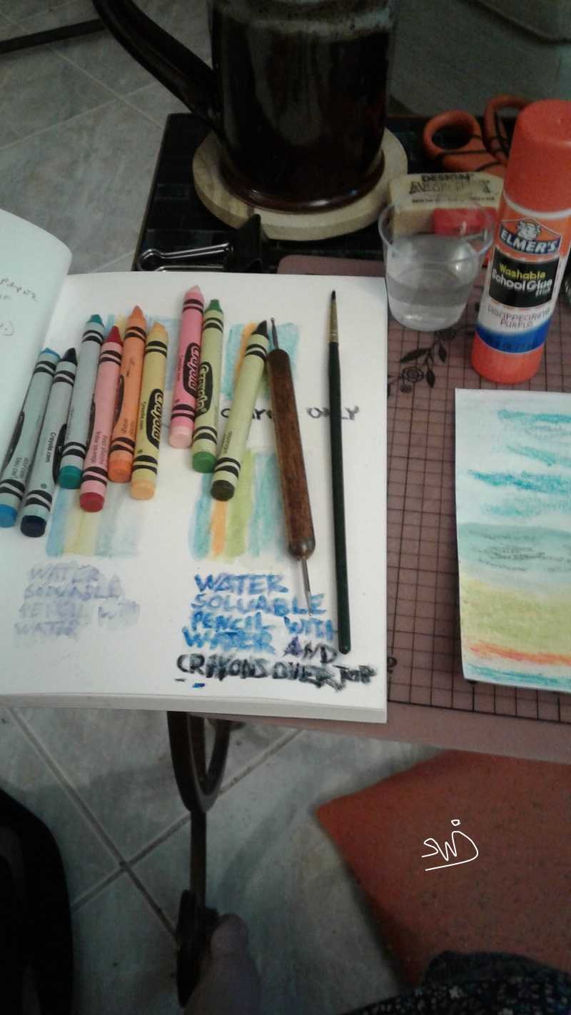 Sketchwriterjess Watercolor Pencil and Crayon Abstract Mixed Media Study