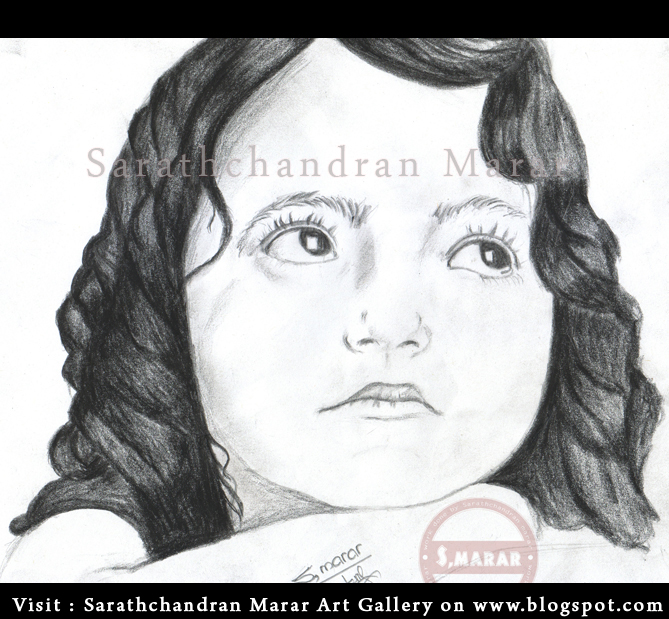 Sarathchandran Marar Art Gallery: Cute girl Pencil drawing