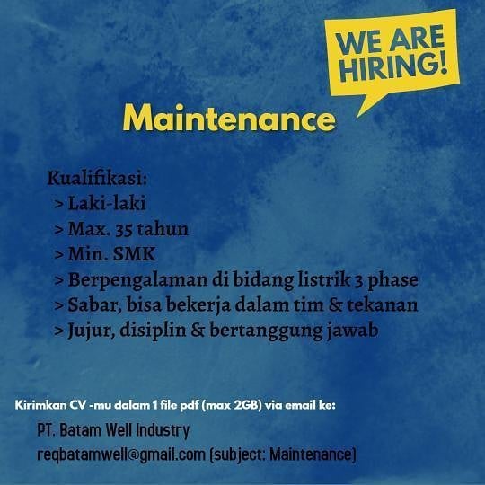 Lowongan Kerja Pt. Batam Well Industry