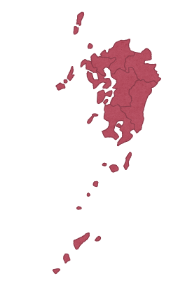 九州地方の地図のイラスト（地方区分）