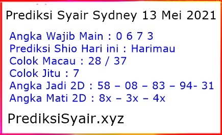 Prediksi Togel Sydney 13 Mei 2021
