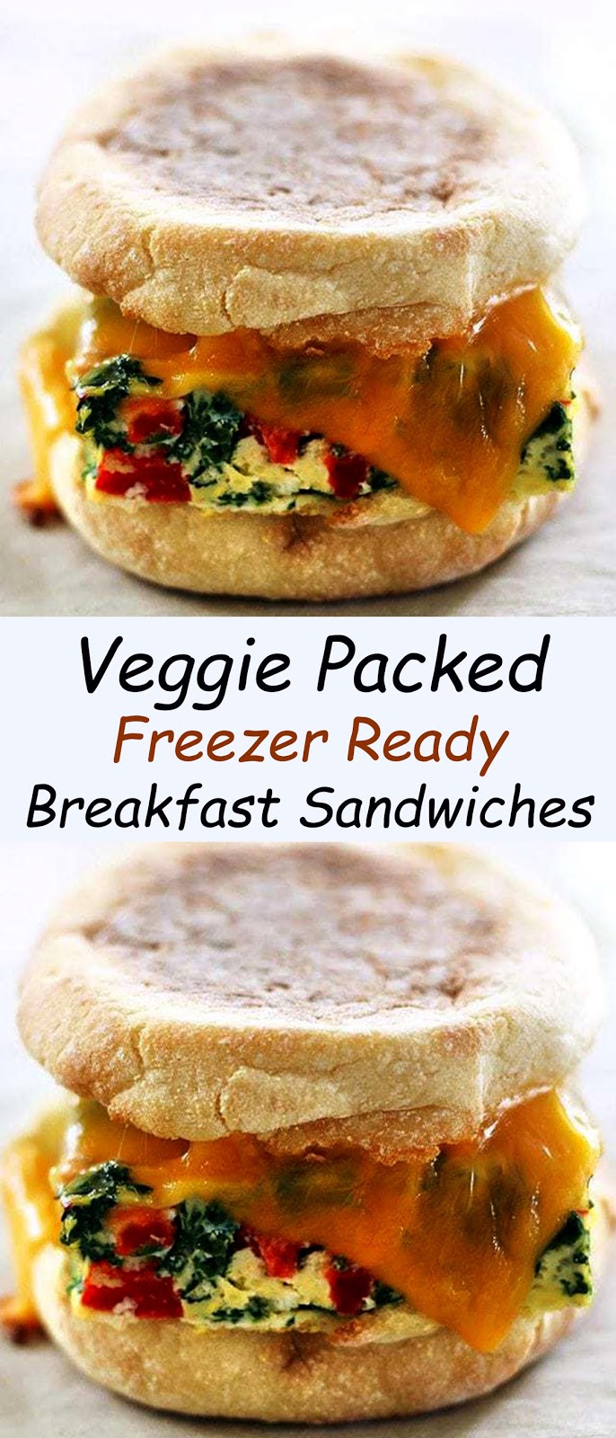 Veggie Packed Freezer Ready Breakfast Sandwiches