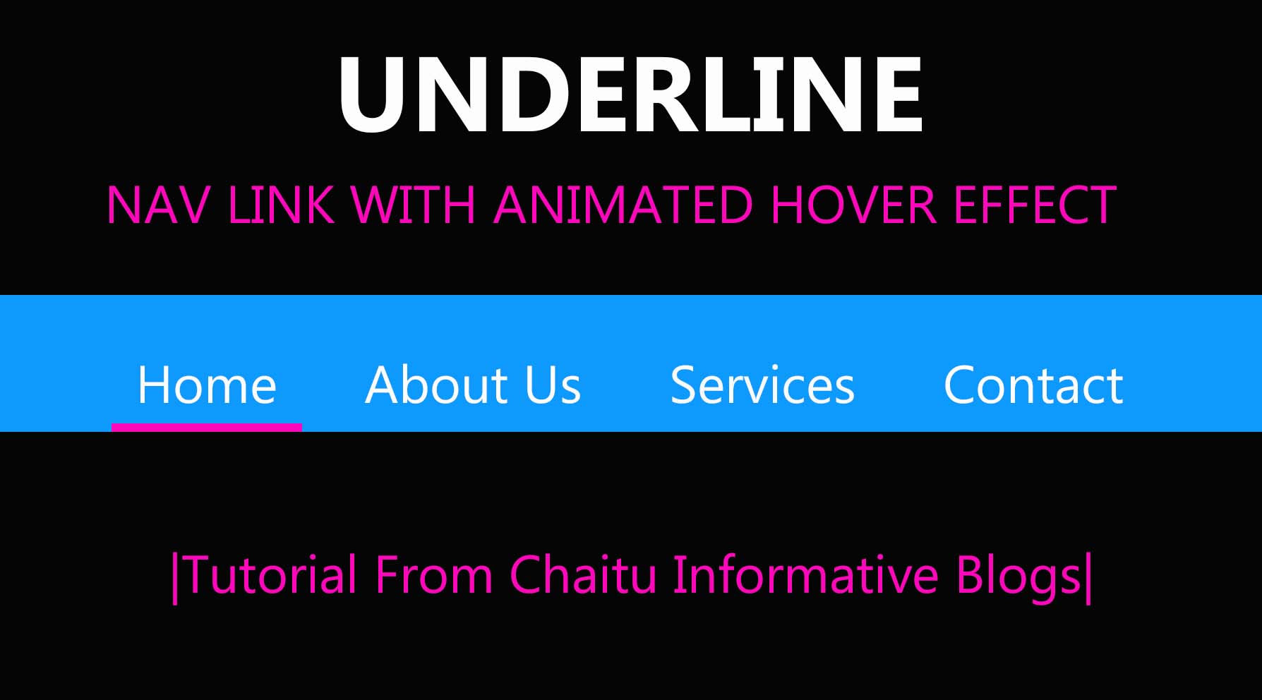Designing Amazing Navbar with Underline Animation using Bootstrap 4