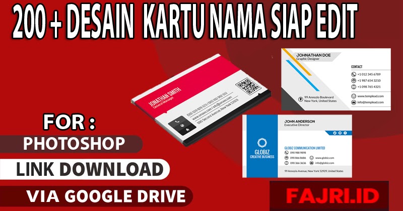 Download 200 Desain Kartu Nama Gratis fajri.id