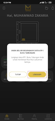 isi nomor rekening di aplikasi Lakuemas