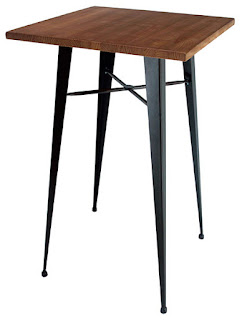 mesa cuadrada alta forja madera