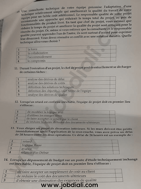 Exemple Concours Administrateurs 2ème grade Gestion - Ministère du Tourisme de l’Artisanat du Transport Aérien et de l’Économie Sociale