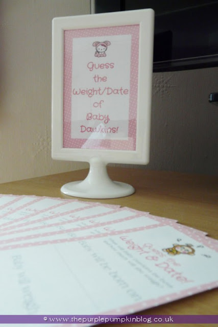 Guess the Date/Weight of Baby for a Baby Shower at The Purple Pumpkin Blog