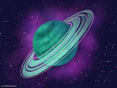 Planet in the Galaxy illustration using Procreate