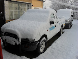 Fish's Vehicle covered in snow