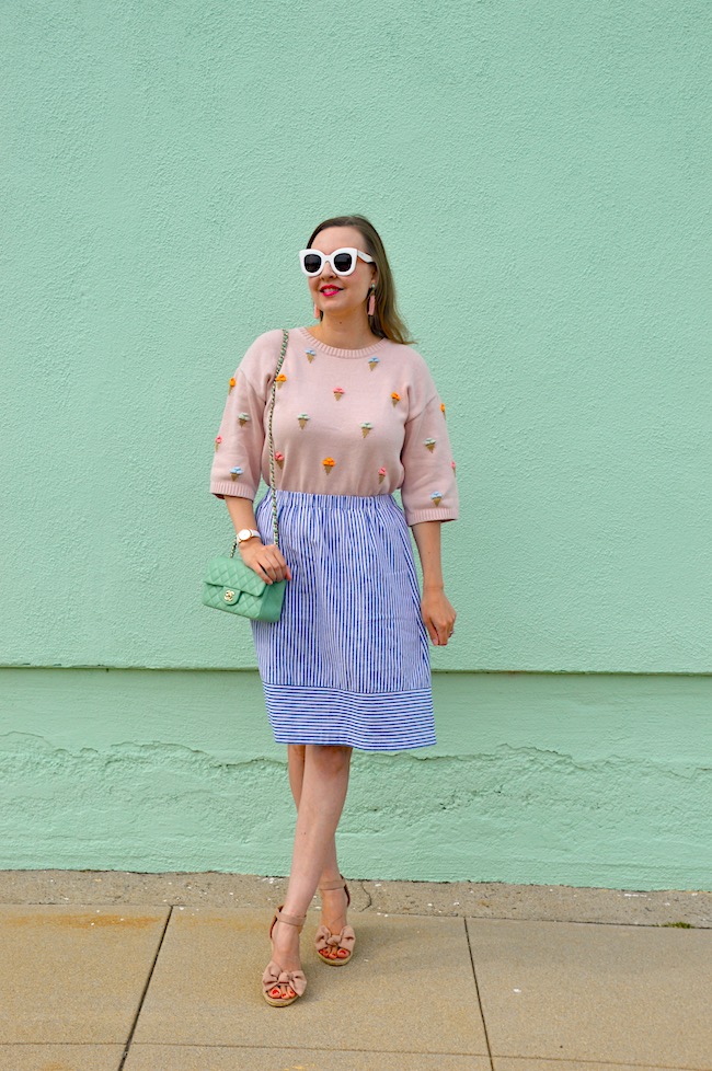 Hello Katie Girl Ice Cream Cone Sweater