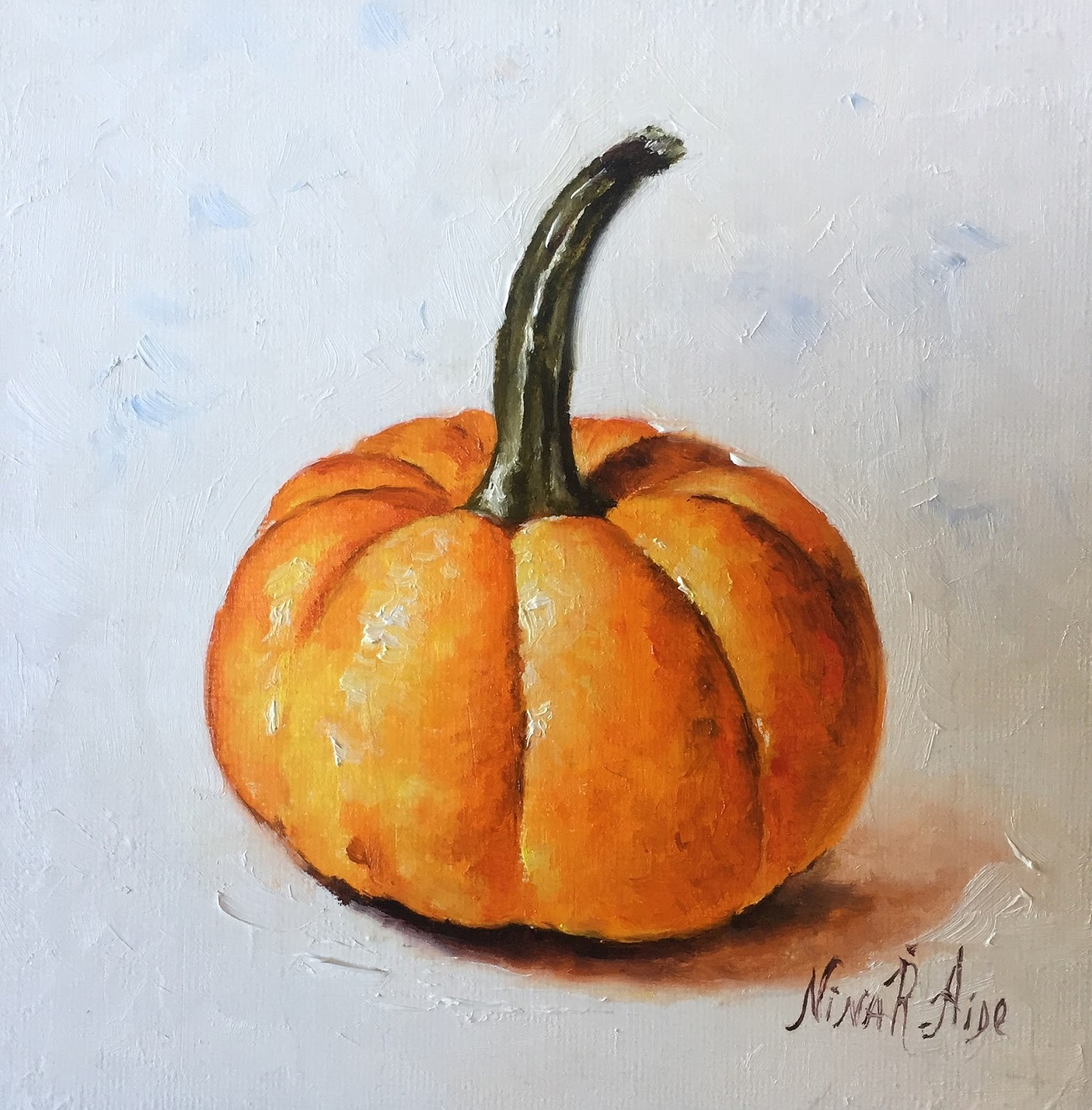Oil Paintings By Nina R Aide Pumpkin 9 Still Life Original Oil