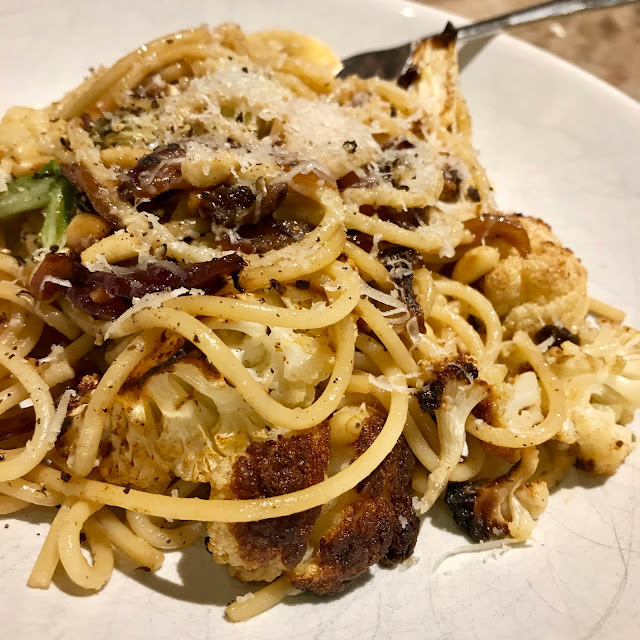 Cauliflower, Anchovy and Raisin Spaghetti