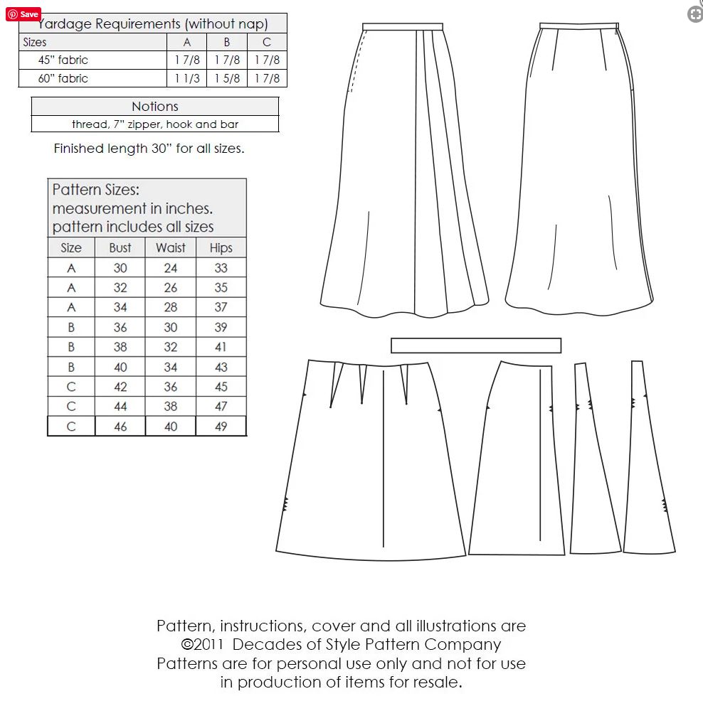 Pattern Review: Decades of Styles #3011 1930s Stardust Skirt ~ American ...