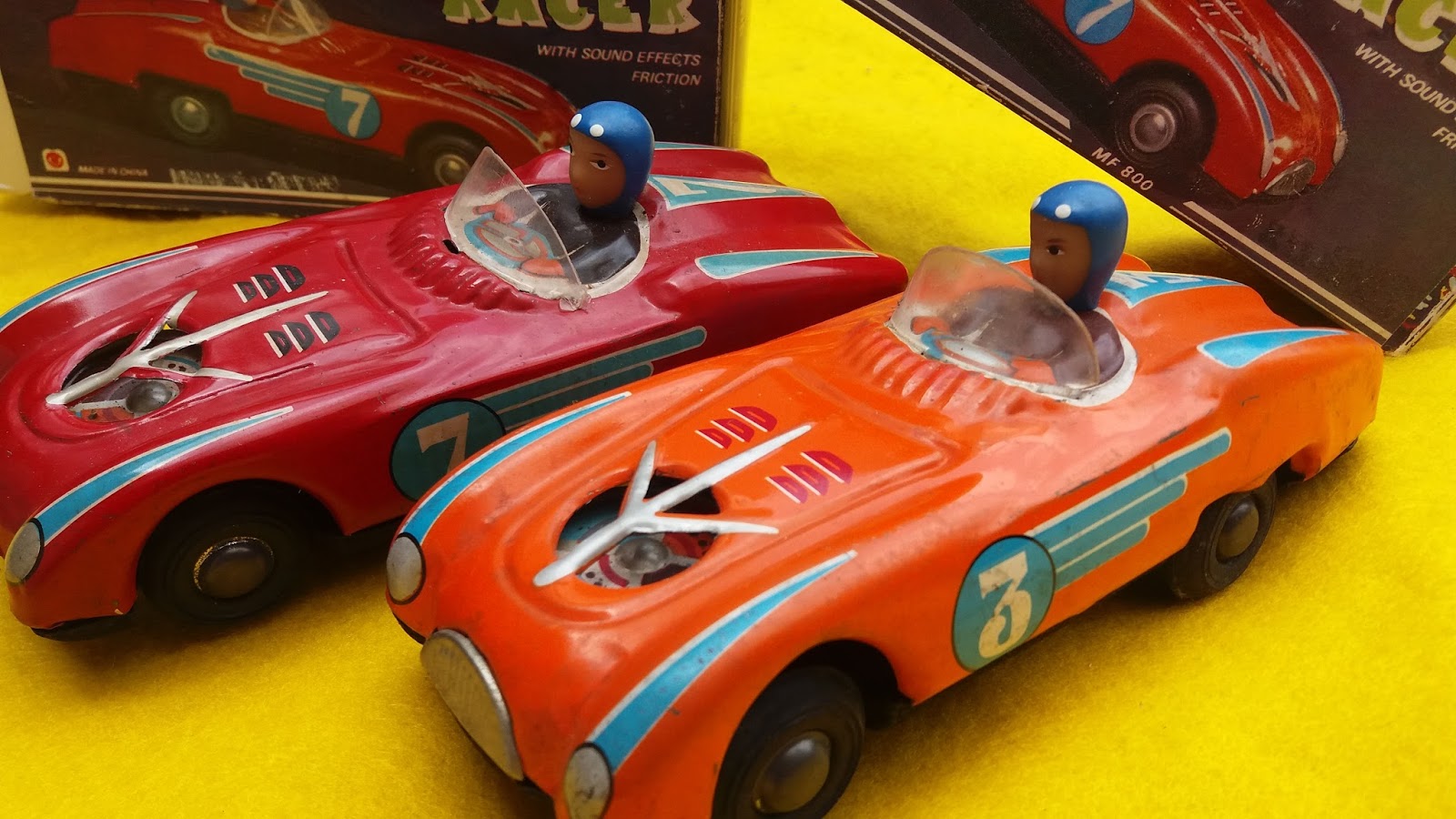 serba vintage: Racer Vintage Tin Toys, No 7 -3