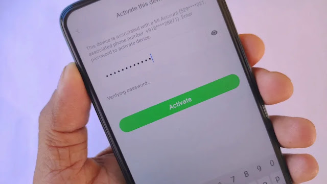 enter new passwords here Mi account activation