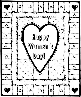 coloring pages of Women's day greeting cards