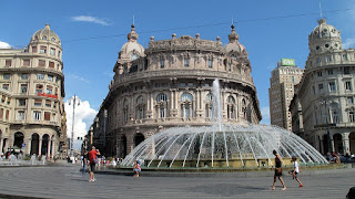 The Piazza de Ferrari in the centre of Genoa