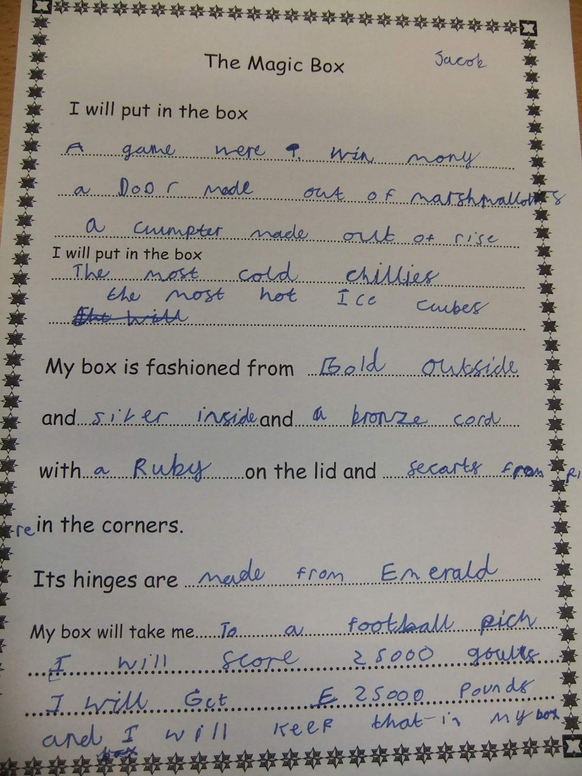 St. Clare's Class Blog The Magic Box