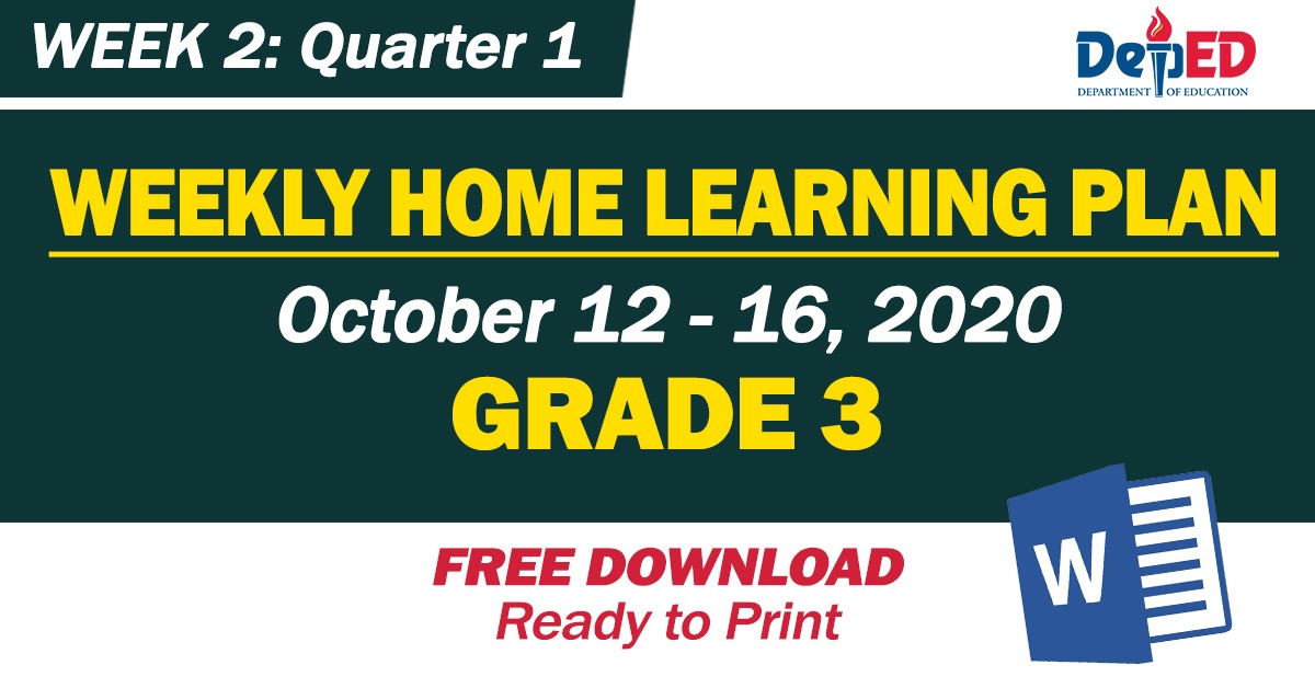 Grade 3 Weekly Home Learning Plan WHLP WEEK 2 Quarter 1 DepEd Click grade-3-weekly-home-learning-plan-whlp-week-2-quarter-1-deped-click