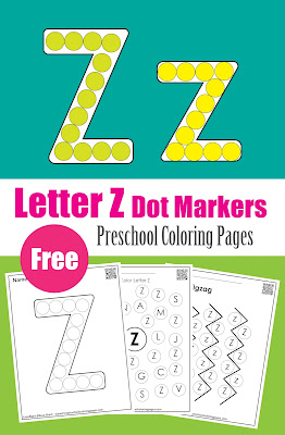 Letter Z dot markers free preschool coloring pages ,learn alphabet ABC for toddlers