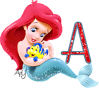Alfabeto Ariel Bebé  con Flounder.